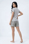 Zivame Knit Cotton Sleep Short Set - Ultimate Grey — thumbnail 2